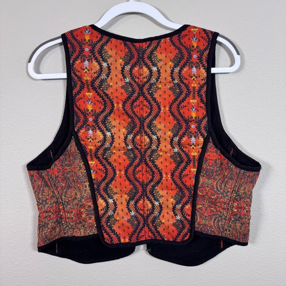 Free People Gemini Quilted Paisley Vest Boho Indie Western Women's Large - Picture 4 of 6